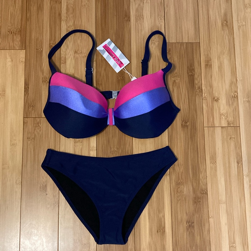 Merry Style Women’s Push Up Bikini Set Top US 32E/DD & Bottom US Small NWT
